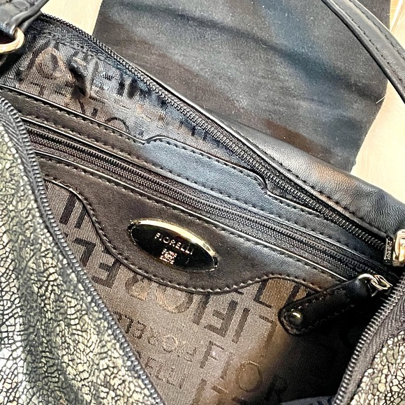 Fiorelli black and gold, small, crossbody bag with gold sequins and coin purse - Picture 7 of 8